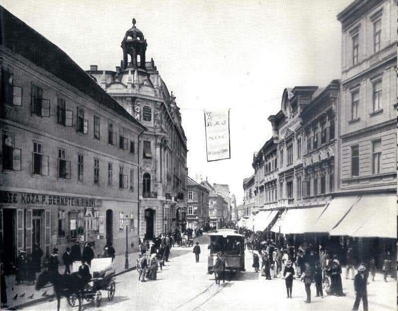 Ilica 1904. godine. Konjski tramvaj